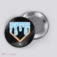 Baseball Ice Cream Dripping Baseball Home Plate Drip  Button thumb 0