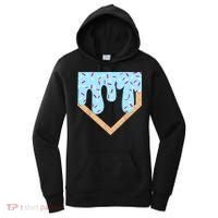 Baseball Ice Cream Dripping Baseball Home Plate Drip  Women's Hoodie thumb 0