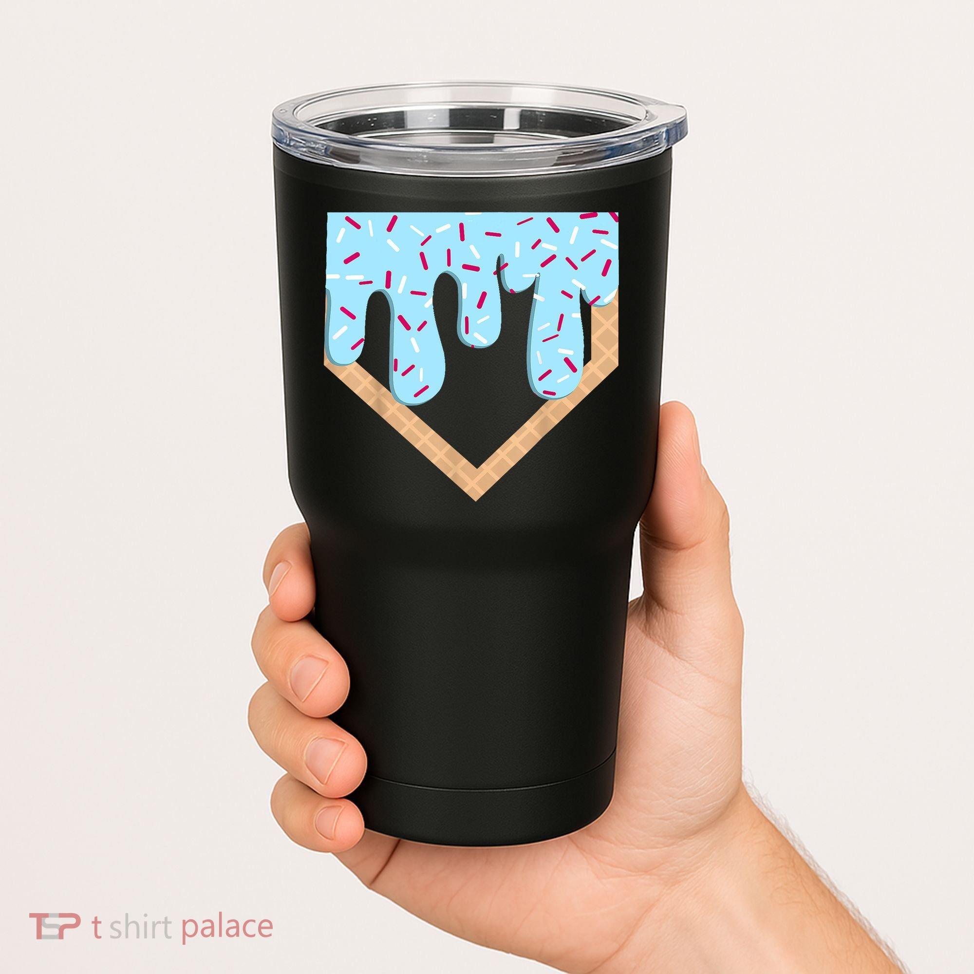 Baseball Ice Cream Dripping Baseball Home Plate Drip  Tumbler