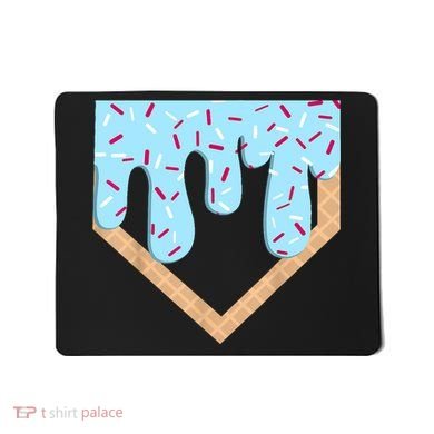 Baseball Ice Cream Dripping Baseball Home Plate Drip  Mousepad