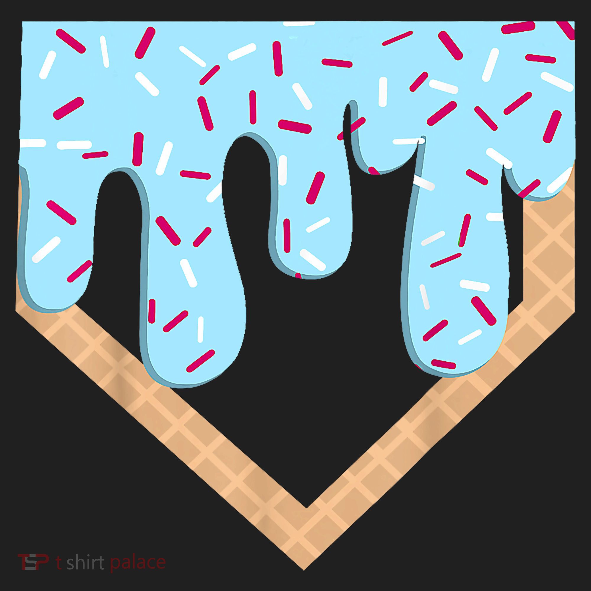 Baseball Ice Cream Dripping Baseball Home Plate Drip  Hat