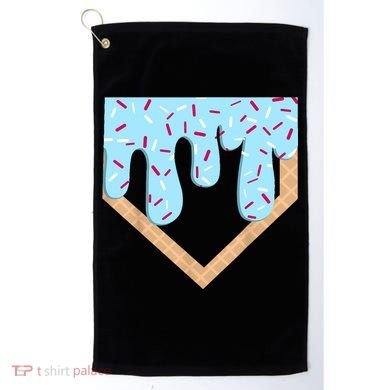 Baseball Ice Cream Dripping Baseball Home Plate Drip  Golf Towel