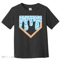 Baseball Ice Cream Dripping Baseball Home Plate Drip  Toddler T-Shirt thumb 0