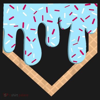 Baseball Ice Cream Dripping Baseball Home Plate Drip  Visor