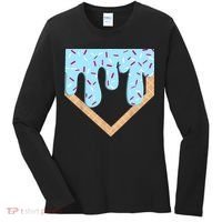 Baseball Ice Cream Dripping Baseball Home Plate Drip  Women's Long Sleeve Shirt thumb 0