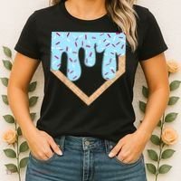 Baseball Ice Cream Dripping Baseball Home Plate Drip  Women's T-Shirt thumb 2