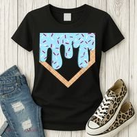 Baseball Ice Cream Dripping Baseball Home Plate Drip  Women's T-Shirt thumb 3