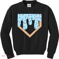Baseball Ice Cream Dripping Baseball Home Plate Drip  Kids Sweatshirt thumb 0