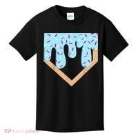 Baseball Ice Cream Dripping Baseball Home Plate Drip  Kids T-Shirt thumb 0