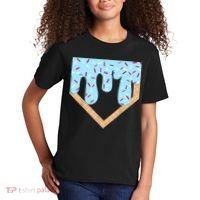 Baseball Ice Cream Dripping Baseball Home Plate Drip  Kids T-Shirt thumb 2