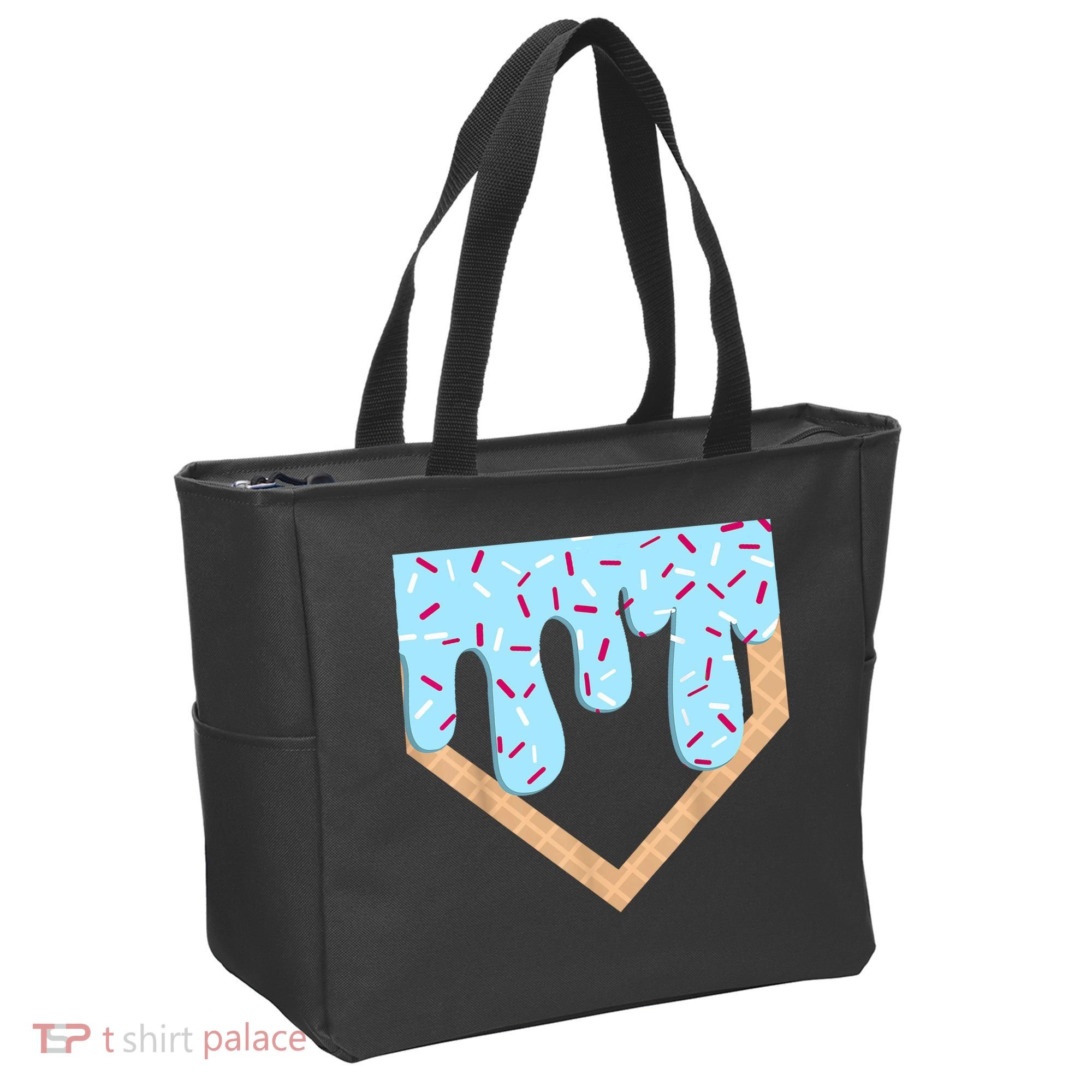 Baseball Ice Cream Dripping Baseball Home Plate Drip  Tote Bag