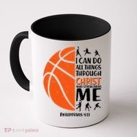 Basketball I Can Do All Things Through Christ Who Strengthens Me Philippian 4:13 Coffee Mug thumb 0