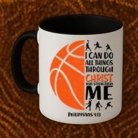 Basketball I Can Do All Things Through Christ Who Strengthens Me Philippian 4:13 Coffee Mug thumb 2