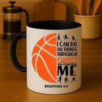 Basketball I Can Do All Things Through Christ Who Strengthens Me Philippian 4:13 Coffee Mug thumb 4