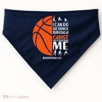 Basketball I Can Do All Things Through Christ Who Strengthens Me Philippian 4:13 USA-Made Doggie Bandana thumb 0