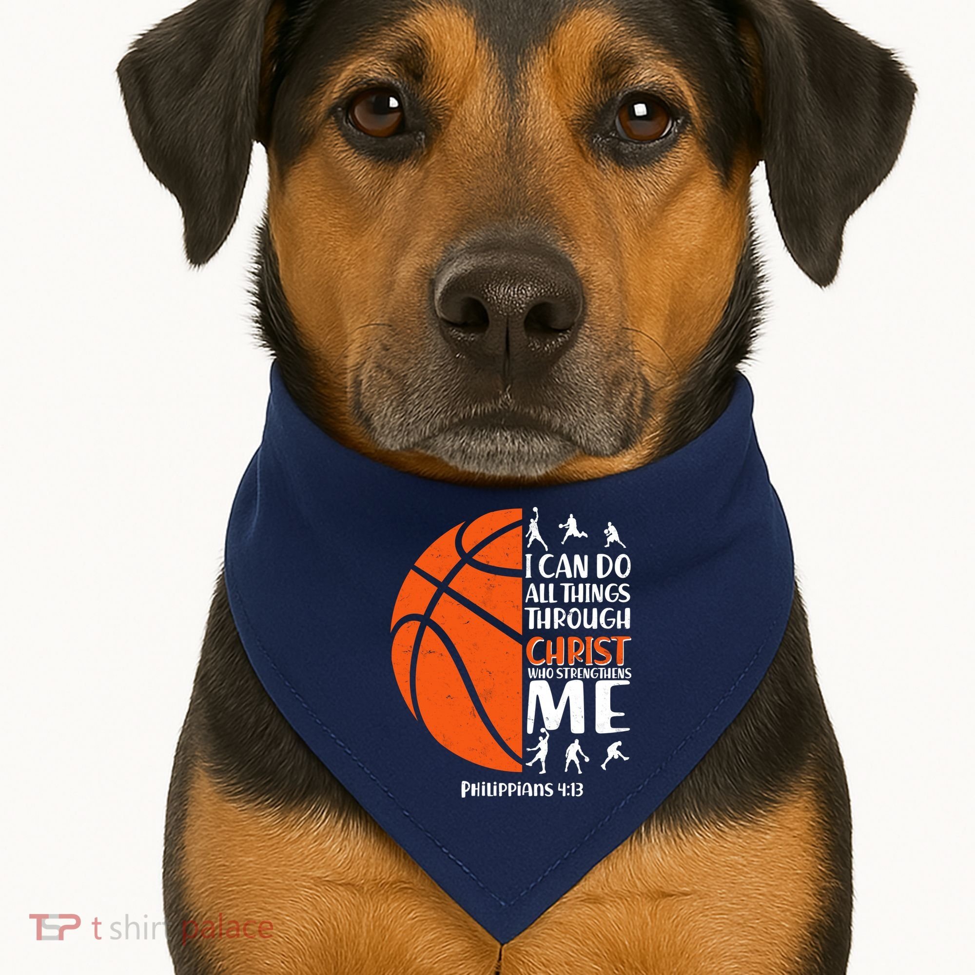 Basketball I Can Do All Things Through Christ Who Strengthens Me Philippian 4:13 USA-Made Doggie Bandana