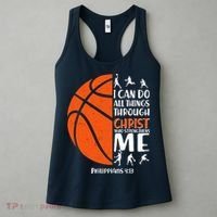 Basketball I Can Do All Things Through Christ Who Strengthens Me Philippian 4:13 Women's Tank Top thumb 3
