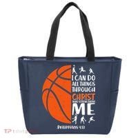 Basketball I Can Do All Things Through Christ Who Strengthens Me Philippian 4:13 Tote Bag thumb 0