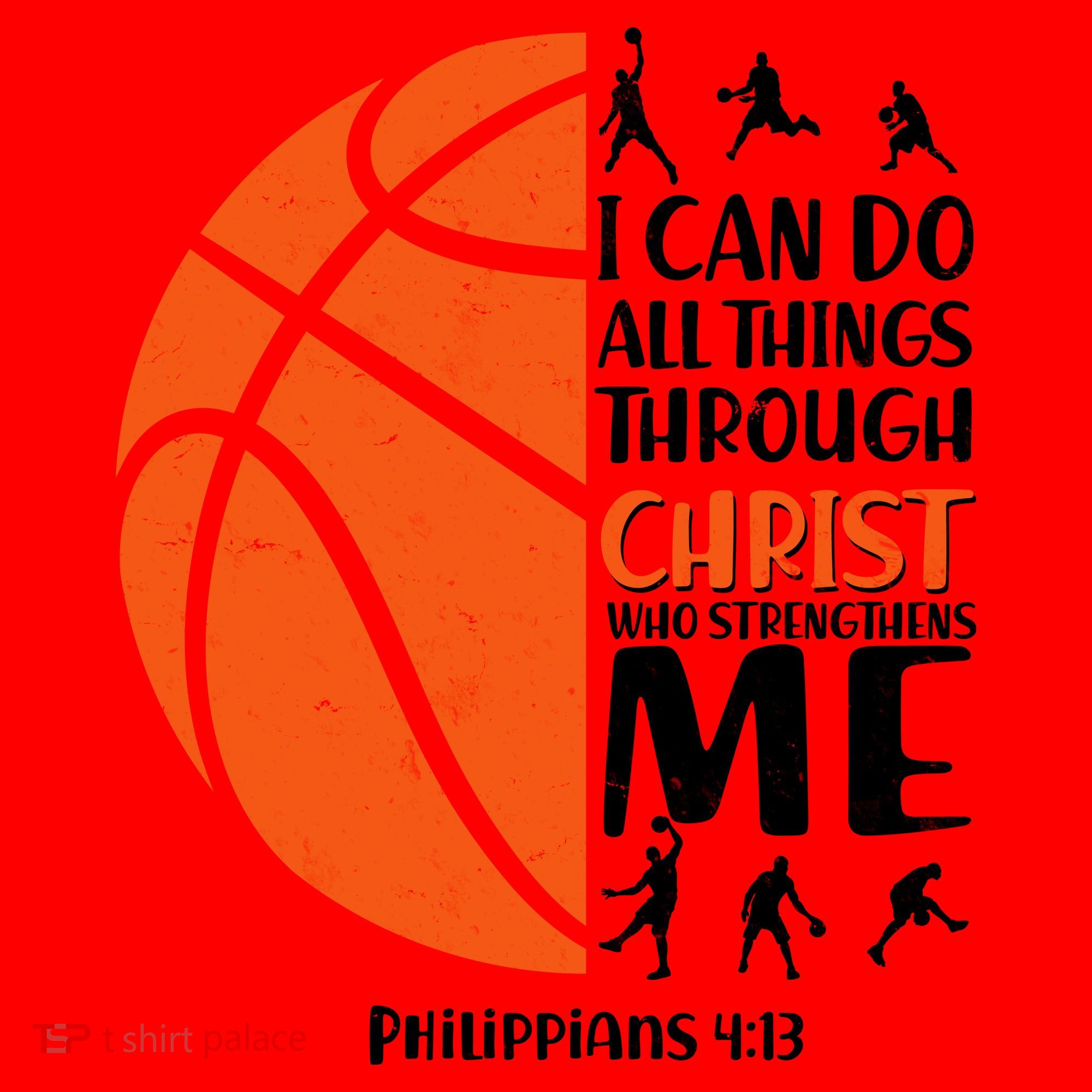 Basketball I Can Do All Things Through Christ Who Strengthens Me Philippian 4:13 Santa Hat
