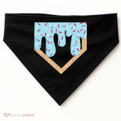Baseball Ice Cream Dripping Drip USA-Made Doggie Bandana