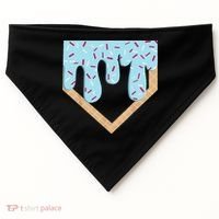 Baseball Ice Cream Dripping Drip USA-Made Doggie Bandana thumb 0