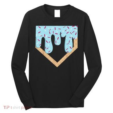 Baseball Ice Cream Dripping Drip Long Sleeve Shirt