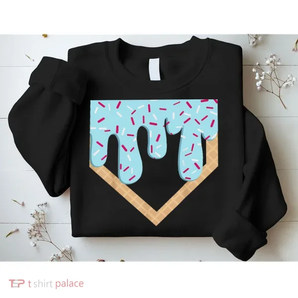 Baseball Ice Cream Dripping Drip Sweatshirt