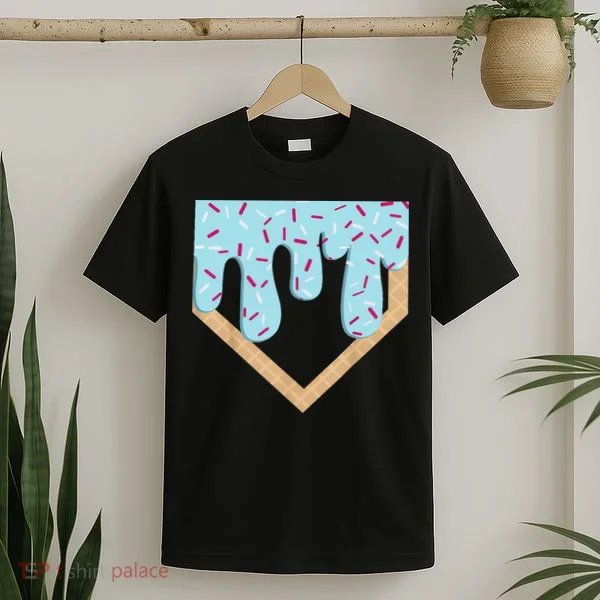 Baseball Ice Cream Dripping Drip T-Shirt