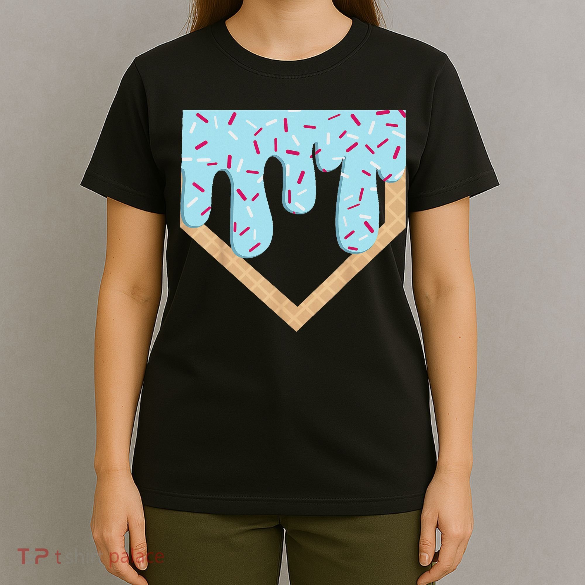 Baseball Ice Cream Dripping Drip T-Shirt