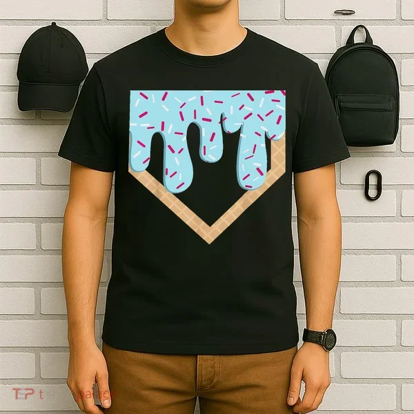 Baseball Ice Cream Dripping Drip T-Shirt