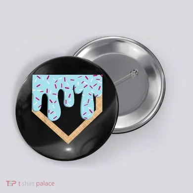 Baseball Ice Cream Dripping Drip Button