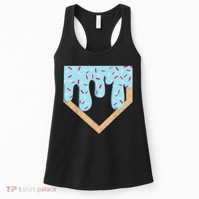 Baseball Ice Cream Dripping Drip Women's Tank Top