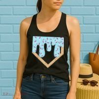 Baseball Ice Cream Dripping Drip Women's Tank Top thumb 2
