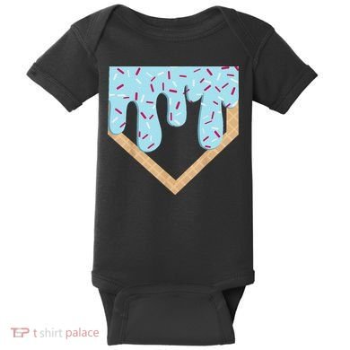 Baseball Ice Cream Dripping Drip Baby Bodysuit