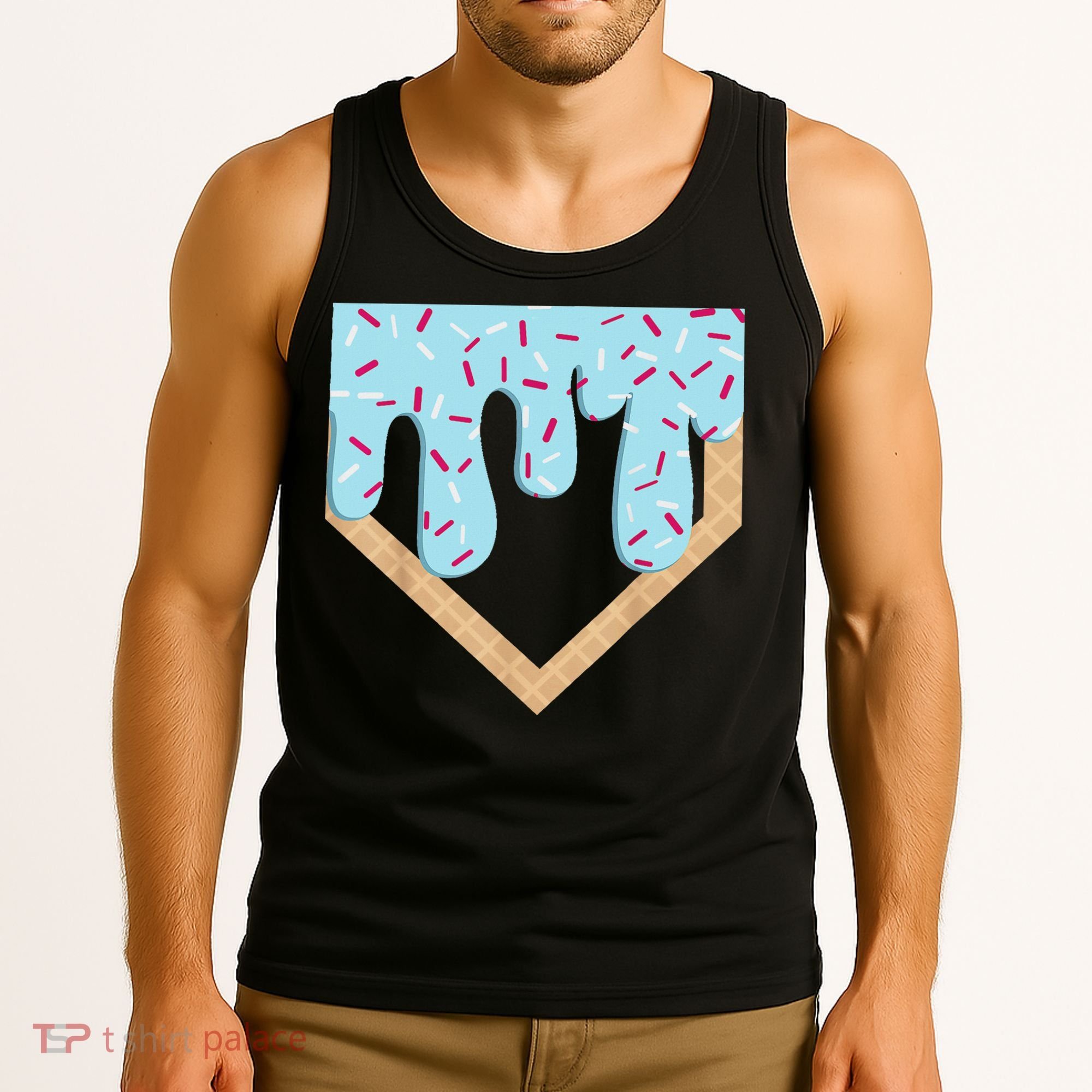 Baseball Ice Cream Dripping Drip Tank Top