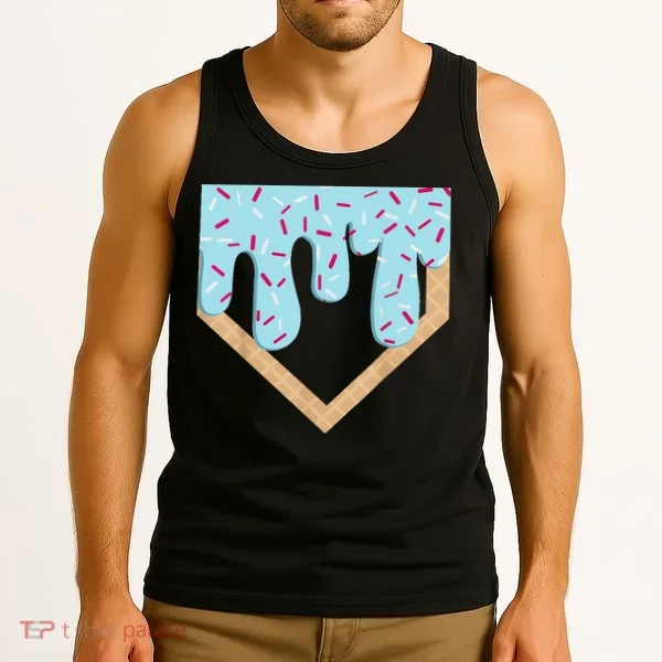 Baseball Ice Cream Dripping Drip Tank Top