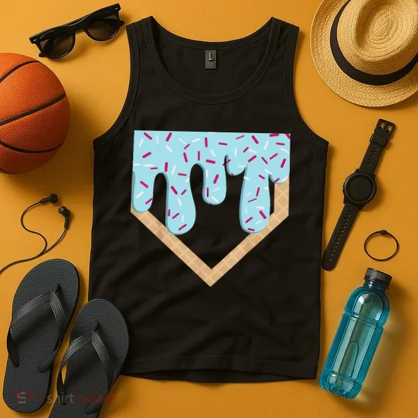 Baseball Ice Cream Dripping Drip Tank Top