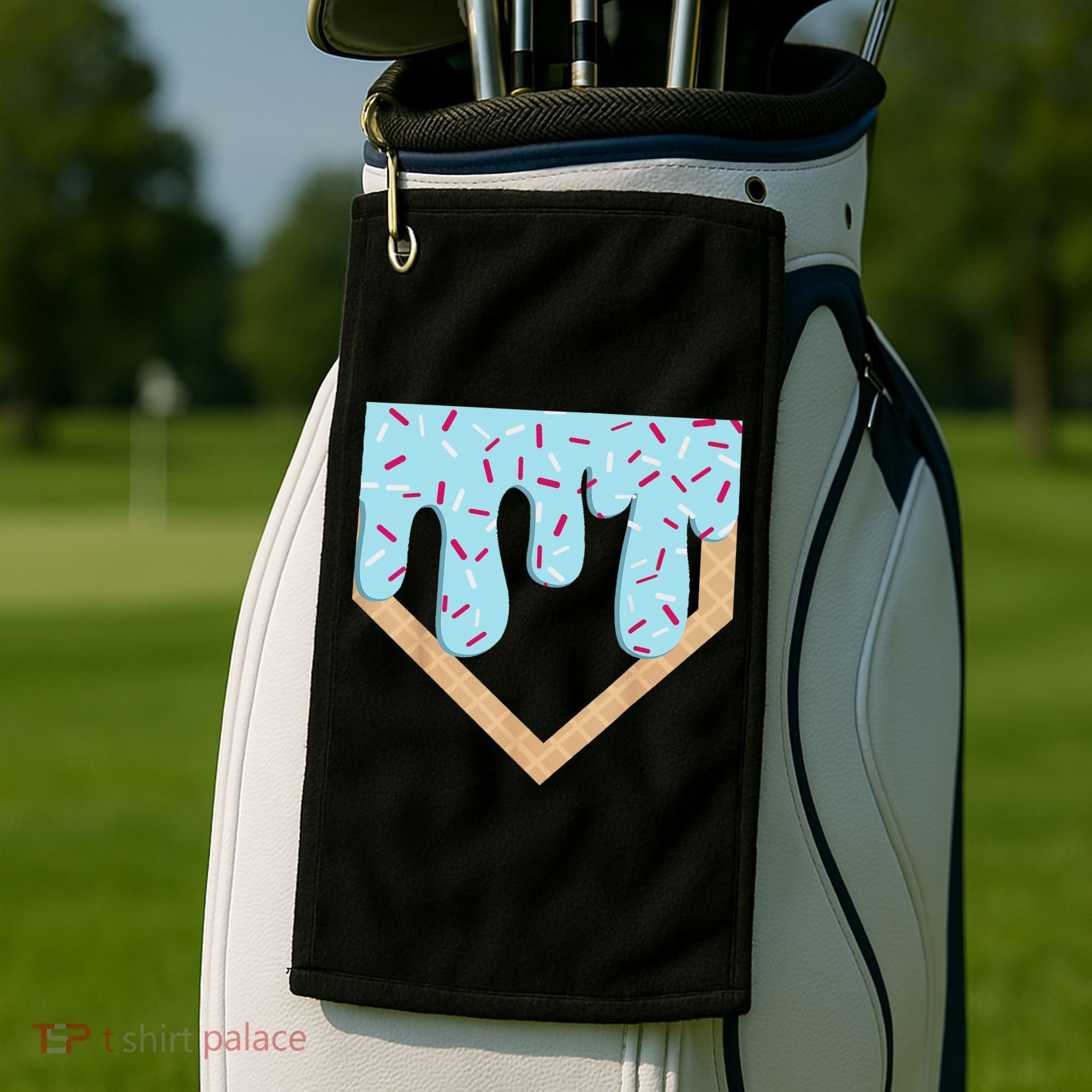 Baseball Ice Cream Dripping Drip Golf Towel
