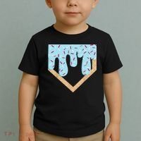 Baseball Ice Cream Dripping Drip Toddler T-Shirt thumb 2