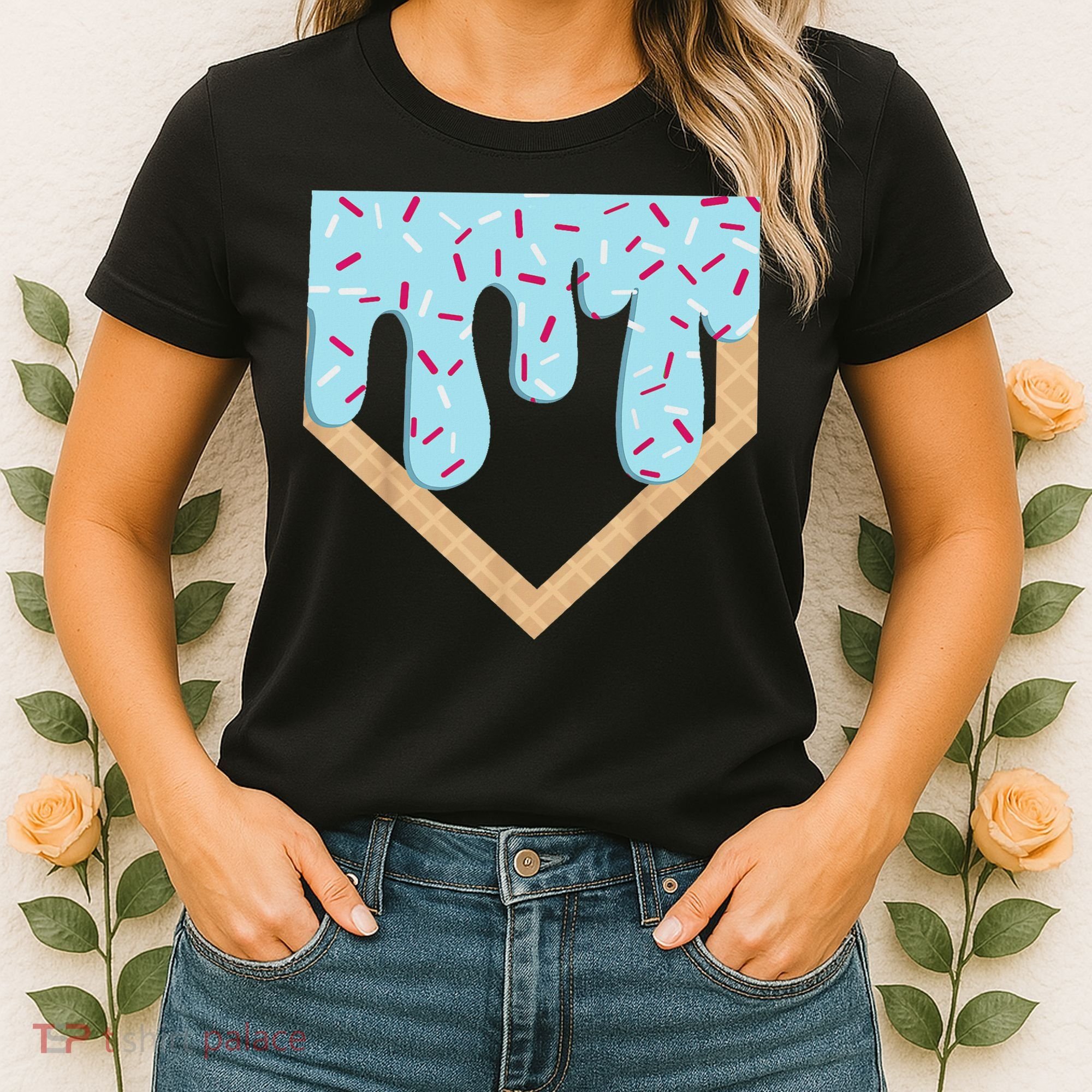 Baseball Ice Cream Dripping Drip Women's T-Shirt