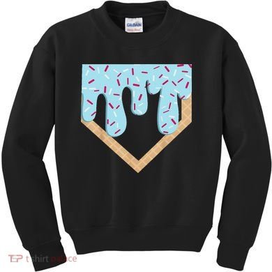 Baseball Ice Cream Dripping Drip Kids Sweatshirt