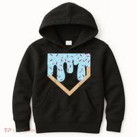 Baseball Ice Cream Dripping Drip Kids Hoodie thumb 0