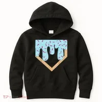 Baseball Ice Cream Dripping Drip Kids Hoodie thumb 0