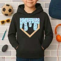 Baseball Ice Cream Dripping Drip Kids Hoodie thumb 2