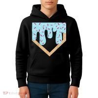 Baseball Ice Cream Dripping Drip Kids Hoodie thumb 4