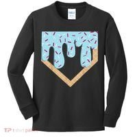 Baseball Ice Cream Dripping Drip Kids Long Sleeve Shirt thumb 0