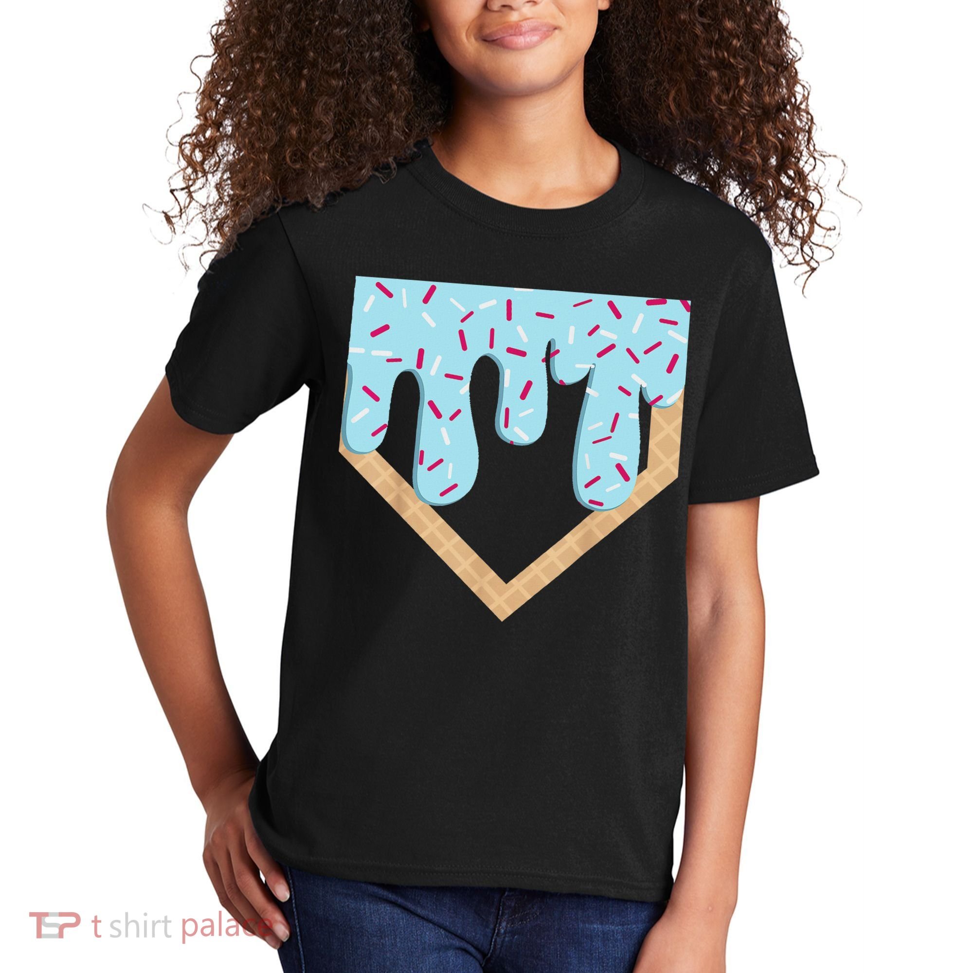 Baseball Ice Cream Dripping Drip Kids T-Shirt