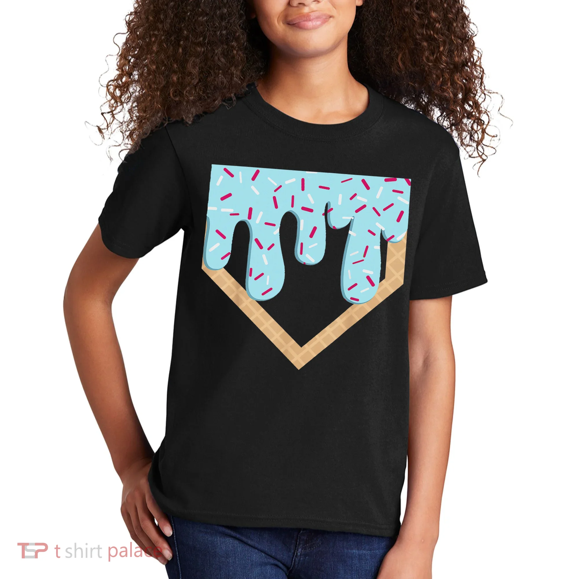 Baseball Ice Cream Dripping Drip Kids T-Shirt
