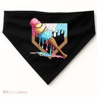 Baseball Ice Cream Dripping Baseball Home Plate Drip USA-Made Doggie Bandana thumb 0