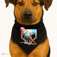 Baseball Ice Cream Dripping Baseball Home Plate Drip USA-Made Doggie Bandana thumb 1